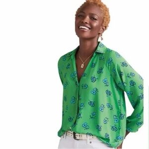 Cabi Go To Top. Green Floral Print Size XS